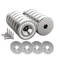 Magnetpro 12 Stück Magnete 10 KG Kraft 20 X 7 Mm Mit Loch Und Kapsel, Senkkopf-T