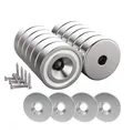 Magnete Set 12 Stück 10 kg Neodym Topfmagnete 20x7 mm mit Schrauben