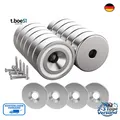 Magnetpro 12 Stück Magnete 10 KG Kraft 20 x 7 mm mit Loch