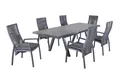 LC Garden »Diwo« Gartenset 7tlg. anthrazit Esstisch 200/260x100cm Aluminium/Keramik Beton-Optik + 6 Gartenstühle Sitzgruppe