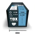 TOX Holzbauschrauben TIMBR TK 8,0 x 200 mm, blau verzinkt mit Tellerkopf, TX40, Schrauben für leichtes Eindrehen und hohe Tragfähigkeit im Holzbau, 50 Stück im Karton, inkl. 1x Bit, 1120804180200