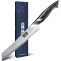 Professionelles Brotmesser 20cm Wellenschliff Hochgekohlter Edelstahl