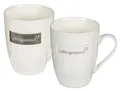 2er Set Becher Lieblingsmensch Keramik weiß