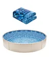 VEVOR Runde Poolfolie, φ 549x147 cm, Innenfolie, Ersatzfolie, Innenhülle, Schwimmbadfolie, Folie aus Vinyl im Überlappungsstil mit Standardstärke, für Aufstellpools mit 137 cm Wandhöhe