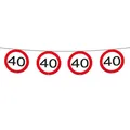 40. Geburtstag Wimpelkette Verkehrsschilder Wimpelgirlande Geburtstagsgirlande