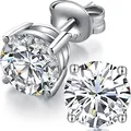 Ohrstecker Silber 925 Herren Diamant Ohrstecker Men Silver Earrings Herren Diamant Ohrringe Weißgold Zirkonia Nickelfrei Männer Ohrringe CZ
