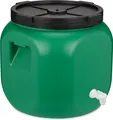 Garronda Weithalsfass 40 Liter mit Hahn Futtertonne mit Deckel ohne Dichtung– BPA-freier HDPE Futterbehälter für Wasser, Lagerung, Tierfutter, Sauerkraut und Gurken GD-0142