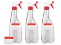 Octopus 3 x 750 ml Sprühflaschen aus PET, Sprayflaschen mit Sprühpistole, leere Zerstäuber mit verstellbarer Sprühdüse (Strahl/Spray), Spray Bottle z.B. für Planzen/Blumen, Reinigung, Werkstatt