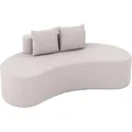 Costway Sofa für 3 Sitzer Polstersofa mit Rückenlehne & 2 Kissen Grau