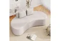COSTWAY Sofa, für 3 Sitzer gebogenes Polstersofa mit 2 Kissen 199 cm
