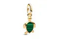 Pandora Kettenanhänger Mini Charm-Grüne Schildkröte Goldfarben