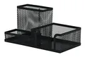 Q-Connect KF16572 Schreibtisch-Organizer/Schwarz/Schreibtischorganizer/Mesh Metall Büro-Organizer Desk Organizer/mit Gummifüßen/ 20,5 x 10,3 x 9,8 cm