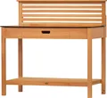 Pflanztisch Premium Teak Garten Arbeitstisch als wetterfester Blumentisch hochwertige Werkbank aus Teakholz mit Granitplatte