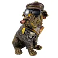 Dekofiguren Bulldogge im coolen Biker-Look - Gartenfiguren Tiere groß Hund außen