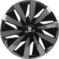 Borchie Set 4 Radkappen 13" Zoll Radabdeckung Auto Lazio SPC1391BKGR Schwarz Gri
