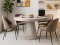 Beautysofa Esstisch Lumi im Loft-Stil, ausziehbar Ø 100–180 cm (hitze- und verfärbung beständig, Metallbeinen), verschiedene Farben