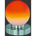Trio R54011018 Tischleuchte Prinz II 1x40W | E14 - Berührungsschalter, orange, Nickel