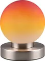 Tischlampe - Nickelfarben matt - Orange - Metall - Glas - H 15 cm - Touchfunktion