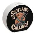 Scotland is Calling! Spardose mit Highland-Kuh-Motiv für Reiseliebhaber - lustiger Spruch für Schottland-Fans