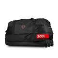 Cocoono XXL Reisetasche mit Rollen – Große Faltbare Rolltasche 120L – Leicht, robust & platzsparend – Sporttasche mit Rollen für Damen & Herren (Schwarz Steifer-Boden)