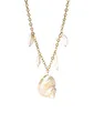 Purelei Opulent Shell Kette – Muschelkette mit Süßwasserperlen – 18K vergoldet, Edelstahl – Eleganter Muschelschmuck – Sommer-Accessoire Damen – Länge 35/40/45 cm (Gold)