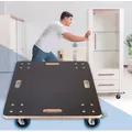 ECD Germany Transportroller PP-Räder Rollbrett mit 2x Feststellbremse, 60x80 cm, bis 800kg Siebdruckplatte, für Umzug Möbel-Transport