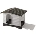 Ferplast Cuccia Cane Esterno, Casetta per Cani, Cuccia per Cani Taglia Grande, Lato Apribile, Sistema di Drenaggio, Griglia di Aerazione, 111 x 84 x h 79 cm, DOGVILLA 110 Cuccia Cane Plastica