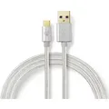 Nedis USB-Kabel | USB 3.2 Gen 1 | USB-A Stecker | USB-CTM Stecker | 5 Gbps | Vergoldet | 2.00 m | rund | Geflochten / Nylon | Aluminium | Verpackung mi