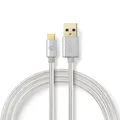 Nedis CCTB61600AL20 câble USB 2 m USB 3.2 Gen 1 (3.1 Gen 1) USB A USB C Aluminium