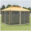Outsunny Moskitonetz für 3x4 Pavillon 4 Seitenteile, Fliegennetz mit Haken, Reißverschluss (Pavillon, 1 St., Fliegennetz), für Garten, Balkon, Schwarz schwarz 352L x 207H cm | 1 cm x 352 cm x 207 cm