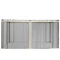 Moskitonetz für 3x4 Pavillon 4 Seitenteile Fliegennetz mit Haken Nylon Schwarz