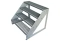 Kaminbau Mierzwa Außentreppe Premium Treppe Verzinkt Freistehend, für Geschosshöhen bis 76.00 cm, Stufen Gitterroststufen nach DIN 24531, (Höhe 76 cm, Breite wählbar aus 60, 80, 100, 120, 140 cm), Gartentreppe Stahltreppe Wetterfest Rostfrei Feuer-Verzinkt Rutschfest