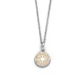 DUR Silberkette Halskette Kompass 2.0 K2668, 42 cm – Anhänger aus 925er Silber, mit echtem Strandsand – Maritimer Symbolschmuck für Weltenbummler