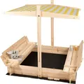 needs&wants Sandkasten, Gelb, Holz, 120x120x120 cm, Outdoor Spielzeug, Sandkästen