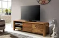 WOHNLING Lowboard BOHA Massivholz Sheesham Kommode 140 cm TV-Board Ablage-Fächer Landhaus-Stil Unterschrank 40 cm TV-Möbel