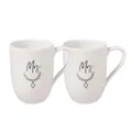 Villeroy & Boch – Statement Tassen Set Mrs. & Mrs. Weiß, Spülmaschinenfest, Mikrowellensicher, Kaffeetasse, Kaffeebecher, Becher Set, Hochzeitsgeschenk, Gleichgeschlechtliche Ehe, Premium Porzellan