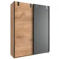 WIMEX Schwebetürenschrank Liverpool 135 x 198 cm Holzoptik Braun Eiche