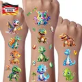 Dinosaurier Tattoos Set 12 Blätter Glitzer für Kinder Geburtstagsfeier Deko