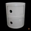 Kartell Componibili Container Schrank Aufbewahrung Rund 2 Ebenen Taubengrau