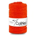 ColiNea Baumwollkordel mit Baumwollkern 5 mm 100m Baumwollgarn DIY Makramee Stricken Cotton Cord orange ideal für Makramee Handwerk Baumwollseil für Basteln