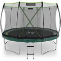 Kinetic Sports Gartentrampolin BUNGEE SAFETY ELITE, Ø 366 cm, Bungee-Seil Federung, Ultraleise, AirMAXX Sprungtuch grün 366 cm