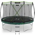 KINETIC SPORTS Trampolin Federlos-Design 'Bungee Safety Elite' Ø 244/305/366 cm - Outdoor Gartentrampolin für Kinder - dunkelgrün