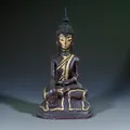 Bagan Buddha Skulptur aus Burma Myanmar Lacquerware birmanische Statue73cm groß