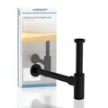 KIRCHHOFF Flaschen-Waschbecken-Siphon, mattschwarz, Ablaufgarnitur