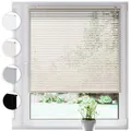SONELLO Aluminium Jalousie 75cm x 100cm Creme Alu Jalousie Klemmfix ohne Bohren Sichtschutz Blendschutz Lichtschutz Sonnenschutz für Fenster und Türen