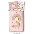 Mid.you Kinderbettwäsche, Rosa, Textil, Einhorn, 135x200 cm, Oeko-Tex® Standard 100, pflegeleicht, atmungsaktiv, weiche und anschmiegsame Oberfläche, Schlaftextilien, Bettwäsche, Kinderbettwäsche