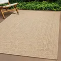 Moderner In- und Outdoorteppich im Jute-Look Größe - 120 x 170 cm - Beige