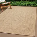 Teppich-Traum Outdoor Teppich modern robust Jute Look wetterfest Balkon Garten Terrasse 120x170 cm