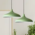 bamyum Champion Pendelleuchte Esstisch 2 Flammig Metall Ø30cm, Hängelampe Esstisch Vintage, Esstischlampe, Lampenschirm Hängelampe, Pendelleuchte Esstisch, Hängeleuchte Wohnzimmer Esszimmerlampe Minze