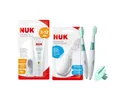 NUK Nasensauger + Zahnpflege-Lernset + Mundpflege-Set – 3-teiliges Hygiene-Set für Babys – Für Nase, Zähne & Mundpflege ab dem 1. Zahn